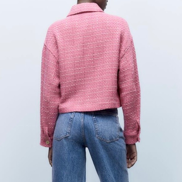 Zara Pink Textured Jacket - Picture 3 of 9